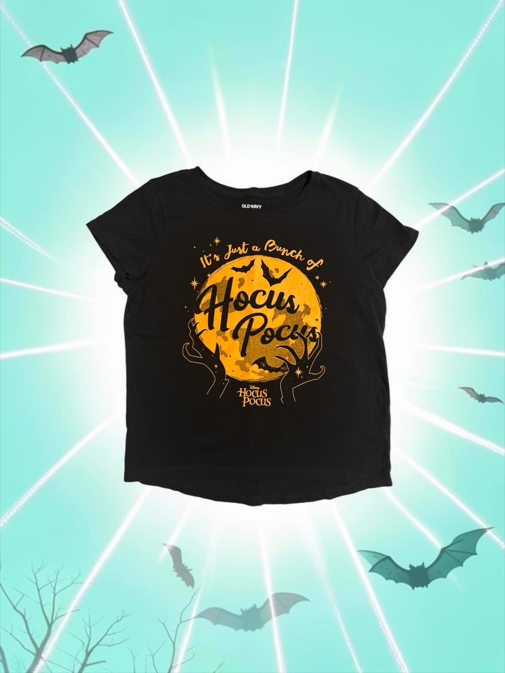 Old Navy × Disney It’s Just a Bunch of Hocus  Pocus Halloween Tee Girls XL 14‑16